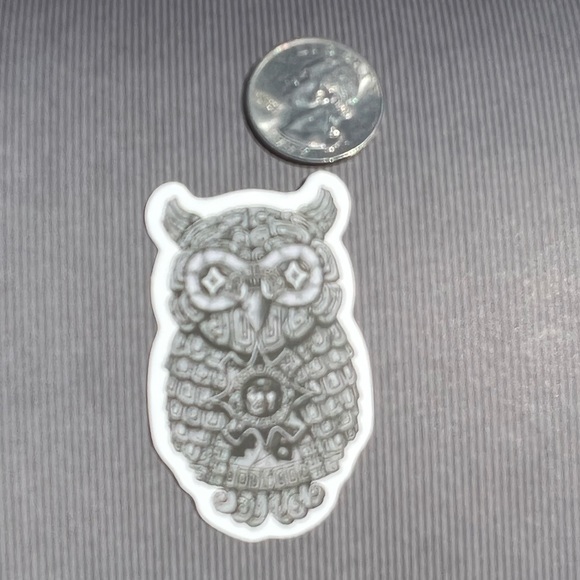 Owl Tribal Aztec Inca Maya Masculine Warrior Art Single Sticker - Picture 3 of 4